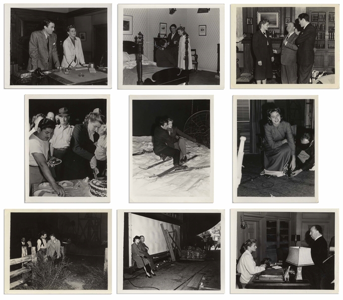 Nine Photos of Ingrid Bergman, Alfred Hitchcock and Gregory Peck From the Filming of ''Spellbound'' -- Behind the Scenes Stills From the Collection of Franco Rossellini